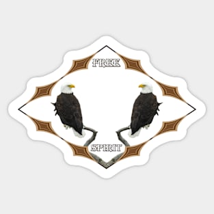 Bald Eagles, birds, wildlife, gifts, design, Free Spirit Sticker